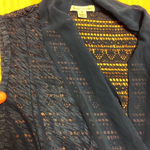 Bold & beautiful blue multi-fabric vest. - Picture 4 of 5